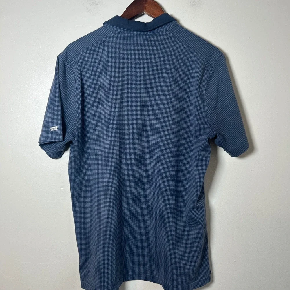 Nike Dri Fit Mens Golf Polo Shirt Short Sleeve Blue‎ Houndstooth Size L